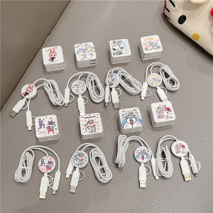 Travel Kit Couple Cartoon Snug Charging Foldable Square Dual Hole Plug Huawei  Phone Universal PD30W Fast Charge Line Set