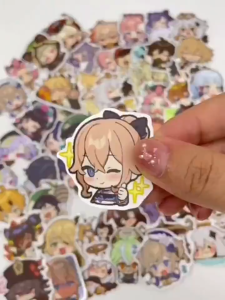 Sticker Gift Box 原神动漫礼盒装贴纸 Set Pelekat Hadiah Comel DIY Hiasan Buku Skrap Cute Genshin Impact Anime Sticker Pack