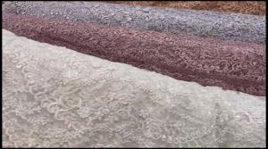 ผ้าเมตร ผ้าลูกไม้ ผ้าลูกไม้ฝรั่งเศส ผ้าลูกไม้ตาข่ายปักเลื่อม มีเชิง ผ้าปักลายดอก ลูกไม้นำเข้า ชุดใหม่ กว้าง 50 นิ้ว หน่วยขายเป็นเมตร