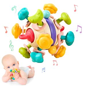 Baby Sensory Toys - Montessori Teething toys Baby teethgel toys Baby Rattle Chew toys 0-3-6-12-18 months gift for newborn boys and girls Toddler Travel learning educational toys