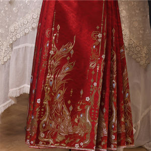 ชุดแต่งงานสไตล์จีนใหม่ ชุดกางเกงกระโปรงม้า ชุดรับประทานอาหารในงานแต่งงาน ชุดราตรีขนาดเล็ก ชุดฮันฟู ชุดฮันฟูแบบติดกระโปรง