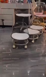 Transparent Stool Chair with Wheels Indoor use Household Acrylic Stool Sold By LesterDiego