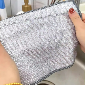 10 Khăn lau nhà bếp RỬA CHÉN bằng VẢI LƯỚI SỢI KIM LOẠI loại đa năng tiện dụng 20x20cm BEAU4