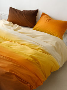 2025 New Gradient Cotton Bedding Set for Men Simple Style Four-Piece Quilt Cover Sheet Duvet Insert Bedding Accessories