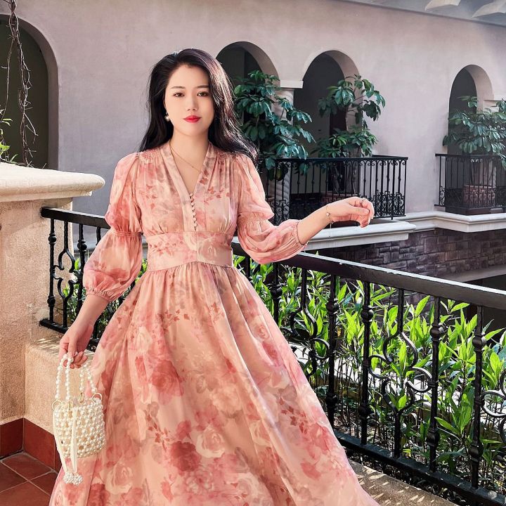 Susana Dress Floral Korean Vintage Summer Beach Street Sweet