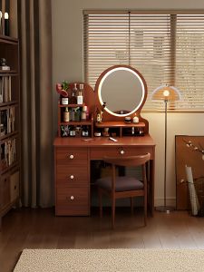 ZHUOHE | New Chinese Style Modern Minimalist Bedroom Dressing Desk with Mirror
