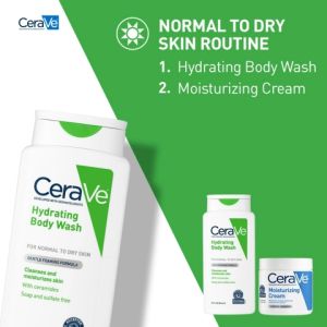 CeraVe Body Wash for Dry Skin | Moisturizing Body Wash with Hyaluronic Acid and Ceramides | 296ML