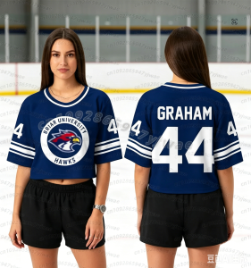 2026 MEN Women Briar University Graham 44 Crop Top Jersey Off-campus Hockey Jersey Romance Football Jersey T-shirt