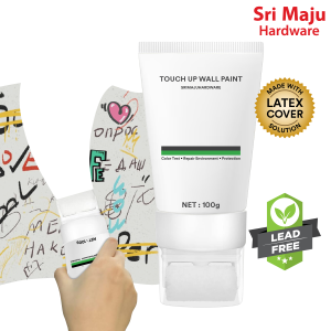 MAJU Wall Paint 100g with Small Roller White Color Repair Patching Paste Cover Graffiti Touchup Cat Dinding Putih