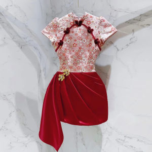 New Chinese Style Print Cheongsam Dress
