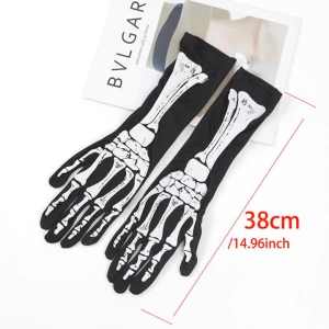 Skeleton Bone Print  Gloves for Party Skeleton Full Finger Gloves Halloween Gloves Skeleton Gloves