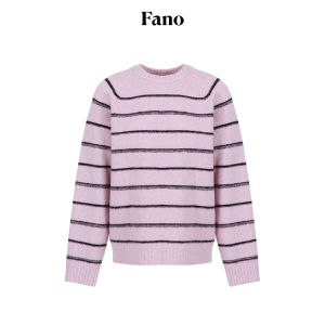 Fano | Áo Len Sọc Khí Phách Raspberry Nâu Pha Len Lông Cừu