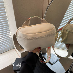 Fashionable Casual Crossbody Chest Bag Womens Sports Style Versatile Single Shoulder Bag Poetic Leisure Handbag Canvas Material