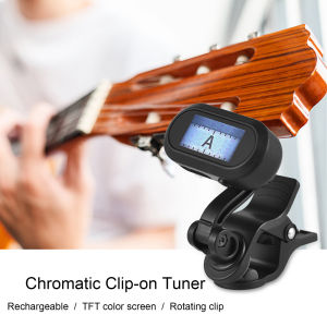 Hương Thơm Tại 800 Clip-On Tuner nhỏ gọn sạc được Xách Tay điều chỉnh kỹ thuật số Thiết Bị Đa Chức Năng Màn hình màu TFT kẹp xoay Bộ hiệu chỉnh âm tần điện Cho nửa cung Guitar Cello Saxophone Trumpet
