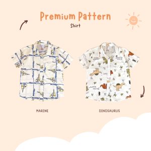 Yobebee Kemeja Rayon Premium Pattern Tangan Pendek Anak Laki Laki Usia 2 4 6 8 Tahun Baju Atasan Kids Motif Karakter Boy Shirt Model Casual Santai Kemeja Kerah Anak Cowok