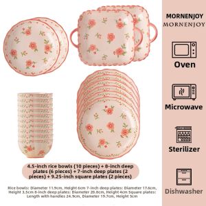 mornenjoy | Beautifully Designed Cream Style Ceramic Dinnerware