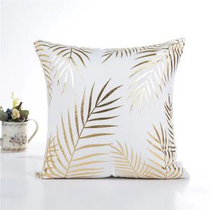 Gold Bronzing Luxury Geometric Pillow Cases Pineapple Cotton Polyester Neoclassical Pillow Cusion Cover Sofa Decorative Pillows