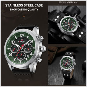 NAVIFORCE นาฬิกาข้อมือระบบแสงอาทิตย์สำหรับกันน้ำผู้ชาย Eco เป็นราคาที่พัฒนาด้วยสมาร์ท Wireless Rechargeable และกล่องของแท้ 5 Atm ของขวัญกันน้ำ 1006