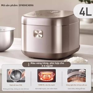 Supor | Nồi Cơm Điện Thông Minh Đa Năng Không Phủ 316 Thép Không Gỉ 4L