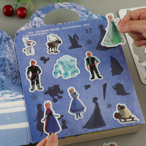 Princess Elsa Jelly Sticker Childrens 3 Frozen Stick-On Art Cards Little Girl Sophia Quiet Book Toy Cartoon Shape Boys Girls