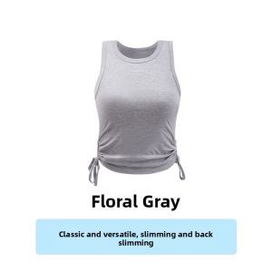 miiow | Gray Tank Top Womens Summer Sleeveless Round Neck Slim Fit Workwear Casual Inner Wear Hot Girl Short Base Shirt MiiOW Cat Person