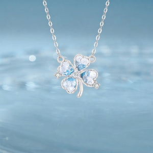 YANGCHUANGSHISHANG | Clover Design Luxury Sterling Silver Necklace S925 Zircon