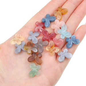 20pcs Acrylic bán trong suốt Gradient hạt trang trí hình bướm hạt đệm rời cho Diy Vòng tay thủ công Vòng cổ Keychain Phụ kiện làm đồ trang sức