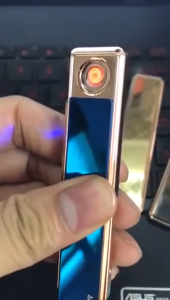 Mini Tungsten Electronic Cigarette Lighter Portable Pull-down Ignition Windproof USB Rechargeable Ultra-thin Lighters Men Gift