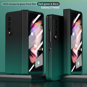FLOVEME Luxury Gradient Phone Case For Samsung Galaxy Z Fold 5 4 3 2 5G Matte Hinge Flip Cover Hard PC Shockproof Cover For Galaxy Z Fold 5 4 3 2 No Front Screen Film]