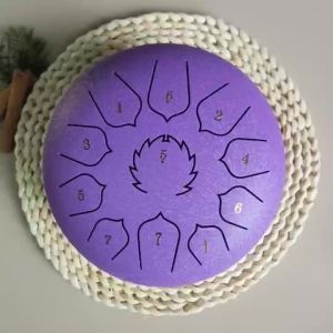 DOZZLY Steel Tongue Drum 11 Notes 8 Inches Rain Drum for Outside Garden Rain Chime Instrument for Yoga Meditation Musical Toy