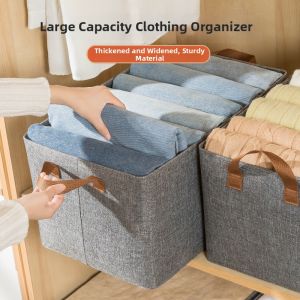 Foldable Handled Clothes Storage Box No Lid For Wardrobe