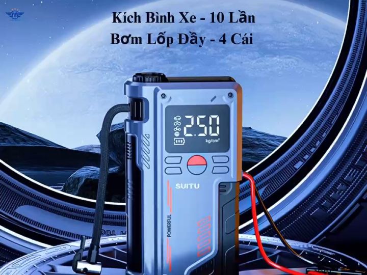 Máy Bơm Hơi Lốp Xe Ô Tô Kiêm Kích Bình Di Động 4 Trong 1 Không Dây ...