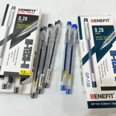Pen Hi-tech Greebel Warna Hitam & Biru / Pulpen Hitech 0.3mm
