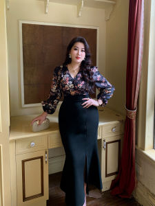 GLEC | Elegant French Style Fish Tail Dress for Plus Size Women