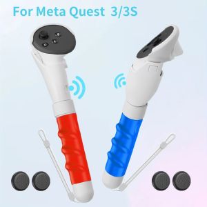 2 IN 1 Extended Long Arms&Handle Attachments Compatible With Meta Quest 3/3S Controller Grips Extension Handle Stick for VR Game
