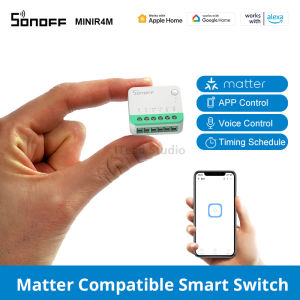 ITEAD SONOFF MINIR4M WiFi Smart Switch Matter-certified Mini Light Switch Detach Relay Mode eWeLink APP / External Switch Control Matter Compatible Alexa Apple Home Google Home