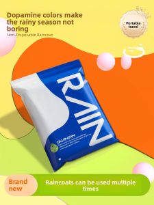 Portable Thickened Raincoat for Travel Full Body Pocket Single Person Non-Disposable Waterproof for Heavy Rain Outdoor Activities