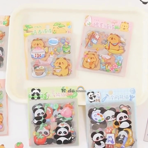 20 Sheets Capybara Panda PET Stickers Waterproof Party Favors & Decorations Stationery office Party