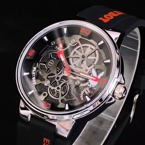 PLAYBOY นาฬิกาข้อมือชาย สายซิลิโคนสีดำ กันน้ำ ขนาดหน้าปัด 43มม. มาพร้อมกล่อง มีสินค้าในสต๊อกประเทศไทย