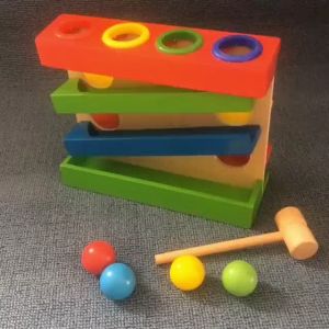 Wooden Pounding Bench Knock Ball Sensory For Kids Baby Early Educational Learning Toddler Toys Mainan Bayi(1037)