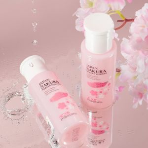 Japanese Sakura Infused Makeup Remover 100ml Deep Cleansing Water Cherry Blossom Extract Pore Refiner Soothing Moisturizing