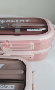 Kotak Makan Anak Sekolah Tedemei Lunch Box Set Stainless Steel 304