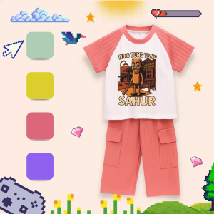 PAKET 3 SETELAN ROBLOX TUNG TUNG SAHUR LABUBU ANAK HORNET KNIT PEREMPUAN USIA 1-8 TAHUN MLXLXXL