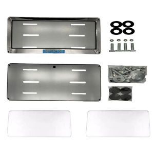 2Pcs Philippines License Plate Holder Stainless Steel Weatherproof Acrylic Cover