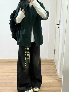 plus Size Womens Black Wide Leg Jeans High Waist Straight Cut Trousers for Pear Shaped Body Comfortable Casual High Waist