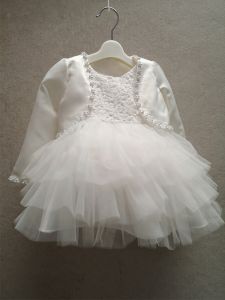 Princess Style Girls Puffy Skirt Childrens Dress White Flower Girls Tulle Skirt Birthday Performance Skirt Korean Version