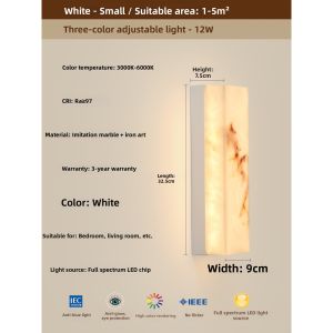 LANGSHANGZHAOMING | Vintage Marble-style Walnut Color Wall Lamp