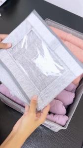 [COD] กล่องผ้าอเนกประสงค์ กล่องเก็บเสื้อผ้า จัดระเบียบ สีเทา 2 ขนาด l casa & co.