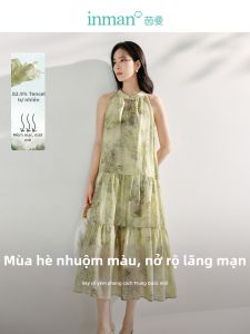 INMAN | Đầm Đeo Cổ Mới Phong Cách Trung Quốc Có Nút Xuyên Kim