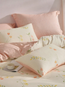 Cotton Single Bed Sheet Cover Pillow Case